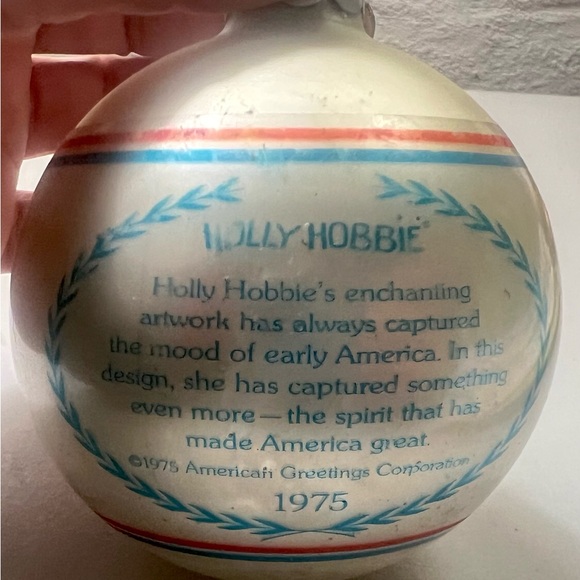 Vintage 1975 American Greetings Holly Hobbie Glass Ball Ornament - Picture 3 of 6
